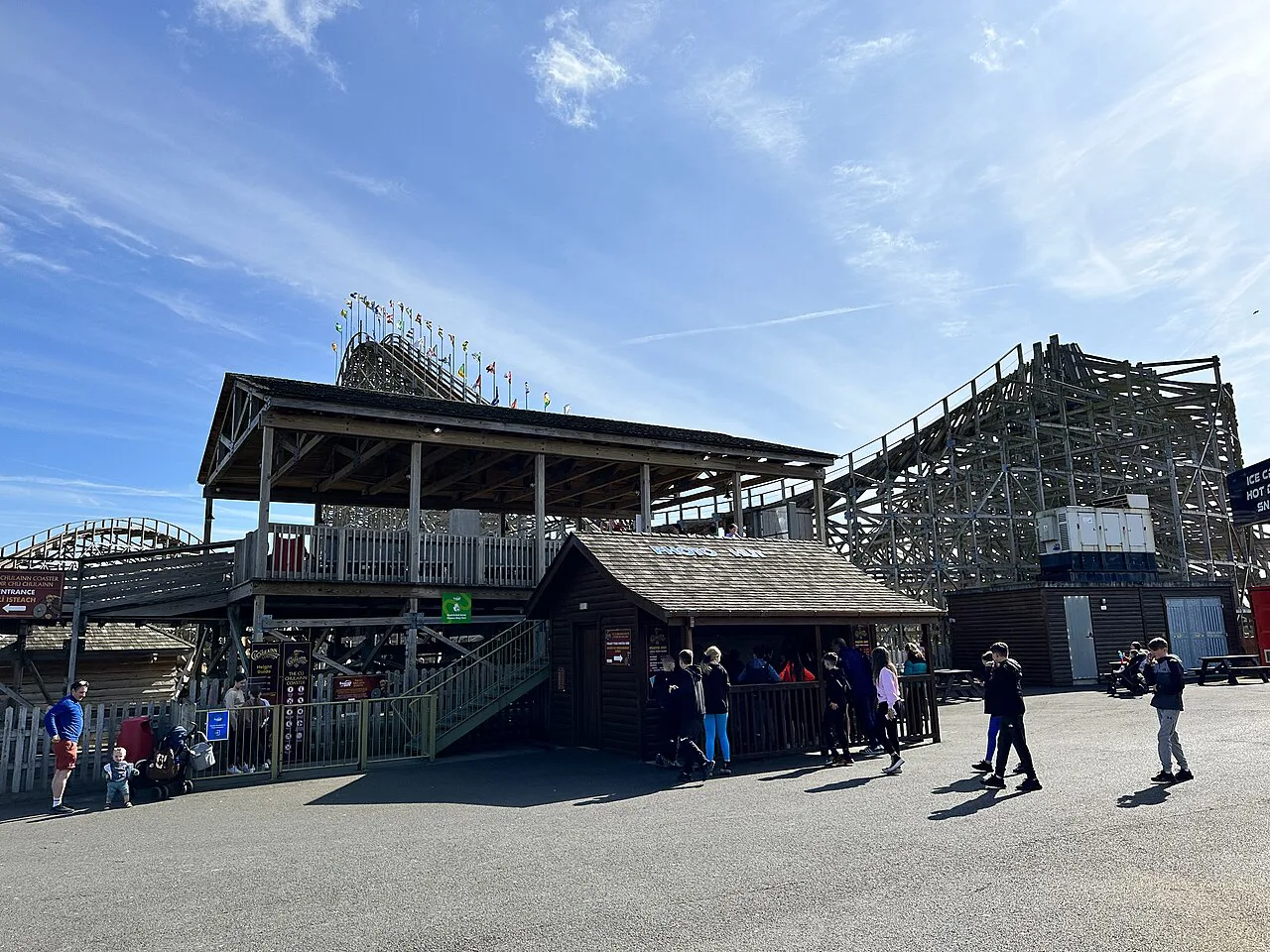 The Cú Chulainn Coaster station from midway, Emerald Park