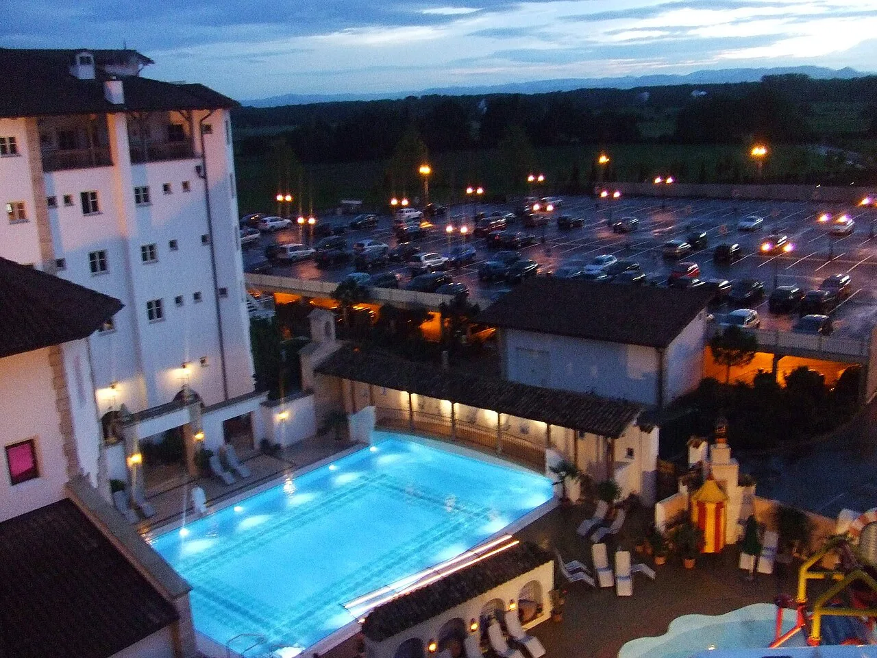 Vue depuis la chambre d'hôtel, Rulantica