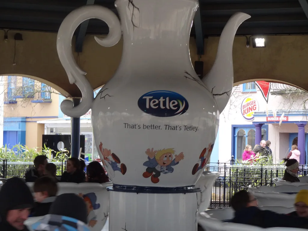 Tetley Tea Advertising on Teacup Ride at Thorpe Park