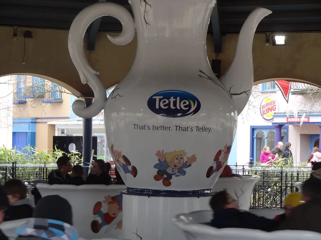Tetley Tea Advertising on Teacup Ride at Thorpe Park