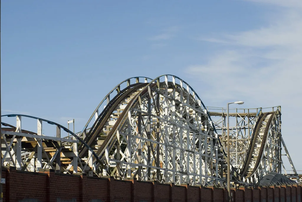 big dipper roller coaster, Blackpool Pleasure Beach
